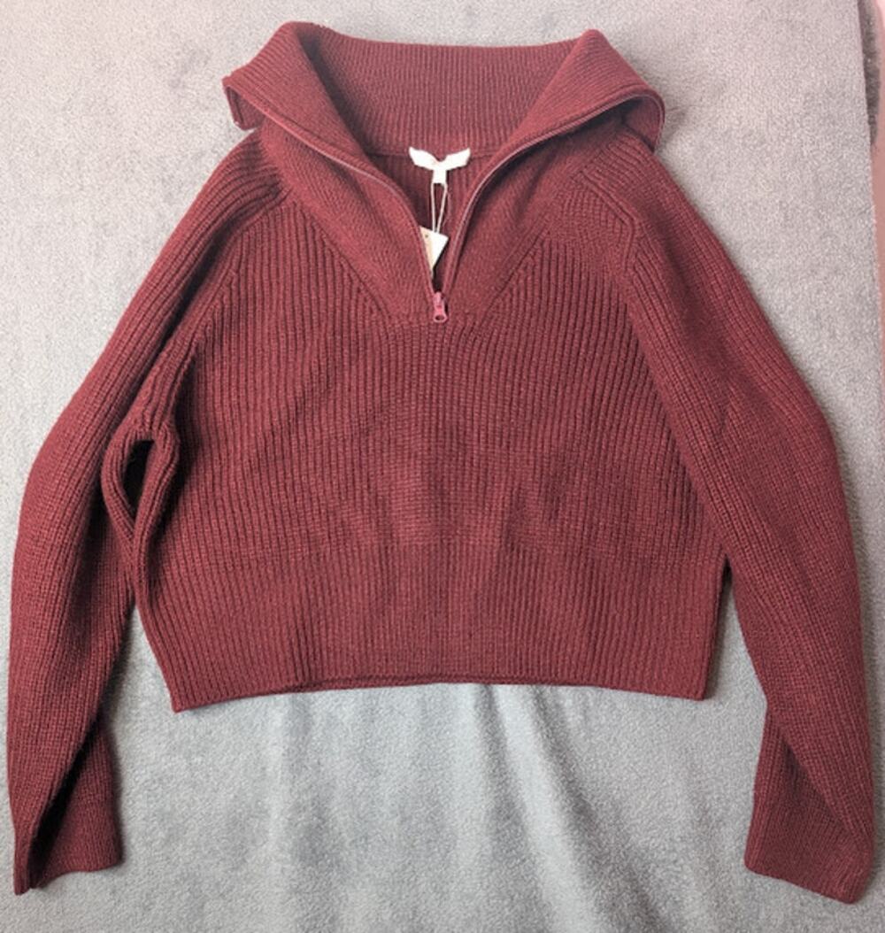 WAYF Nelle Half Zip Pullover sweater size XL NWT